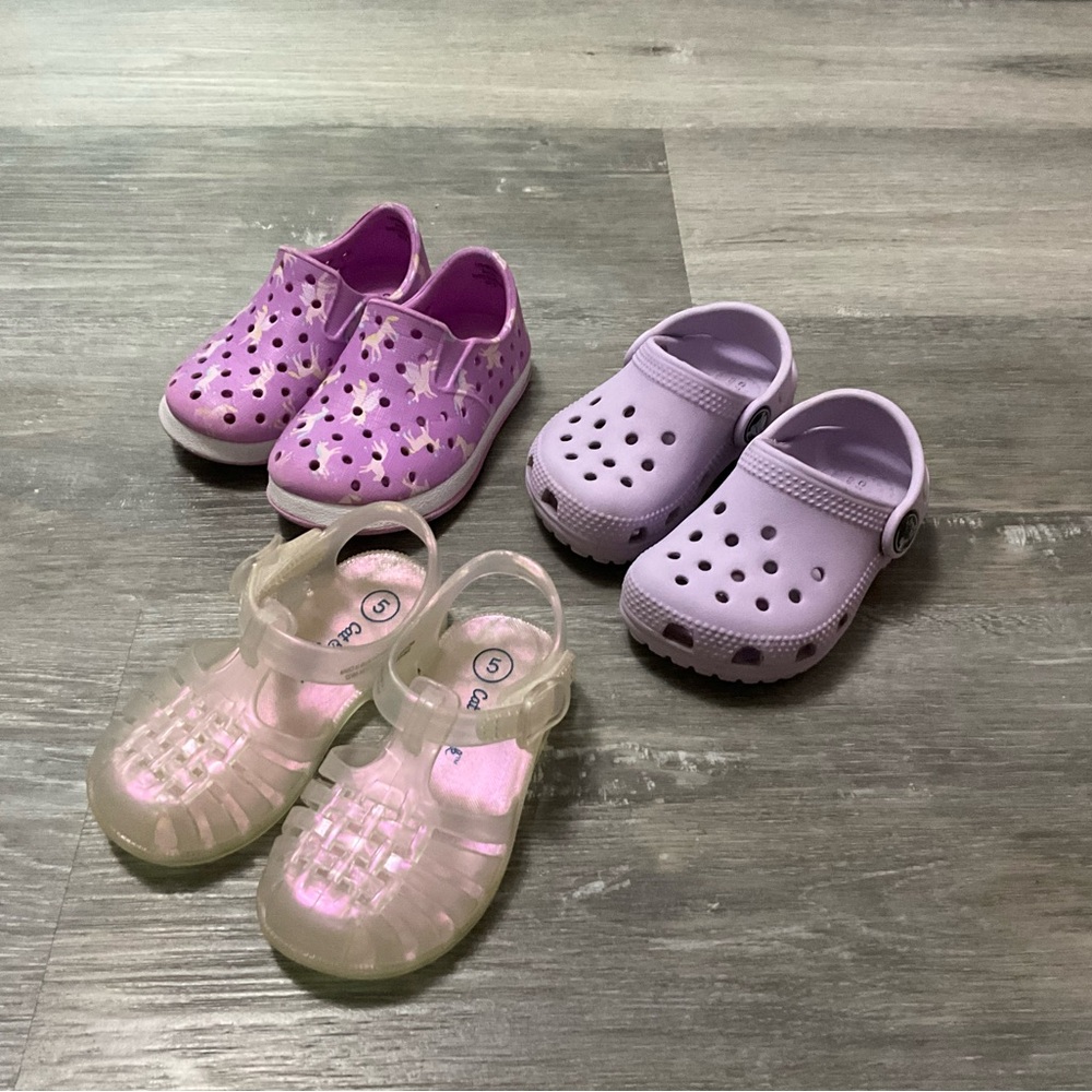 Cat N Jack And Crocs Toddler SZ 5 Shoes, Slip On, Lot Of 3